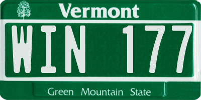 VT license plate WIN177
