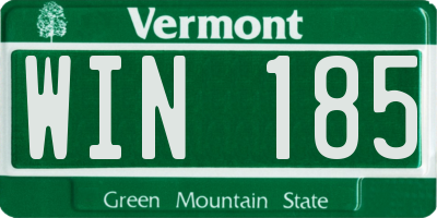 VT license plate WIN185