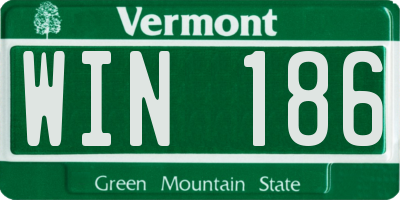 VT license plate WIN186