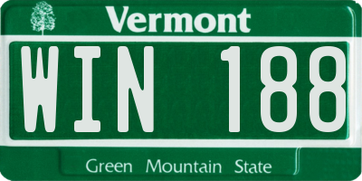 VT license plate WIN188