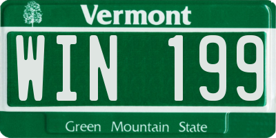 VT license plate WIN199