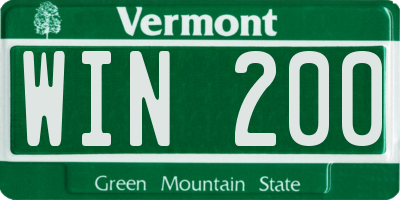VT license plate WIN200