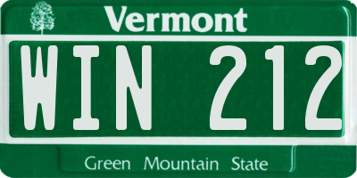 VT license plate WIN212