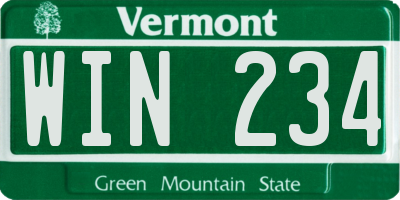 VT license plate WIN234