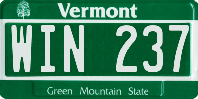 VT license plate WIN237