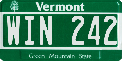 VT license plate WIN242