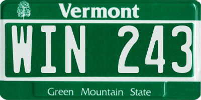 VT license plate WIN243