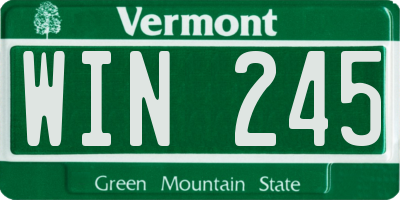 VT license plate WIN245
