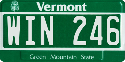 VT license plate WIN246