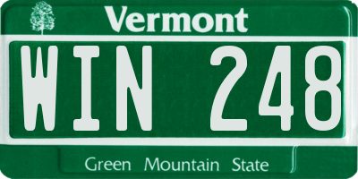 VT license plate WIN248