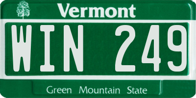 VT license plate WIN249