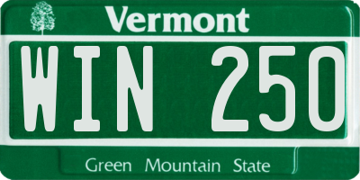 VT license plate WIN250