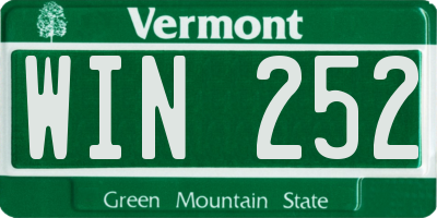 VT license plate WIN252