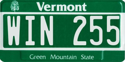VT license plate WIN255