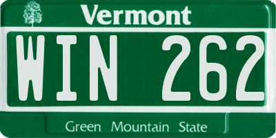 VT license plate WIN262