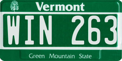 VT license plate WIN263