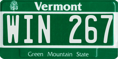VT license plate WIN267