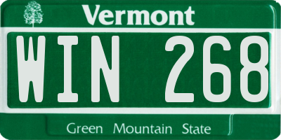 VT license plate WIN268