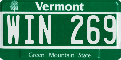 VT license plate WIN269