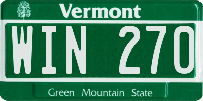 VT license plate WIN270