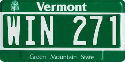 VT license plate WIN271
