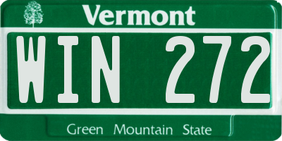 VT license plate WIN272
