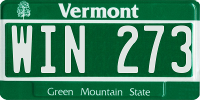 VT license plate WIN273