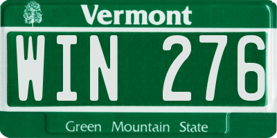VT license plate WIN276