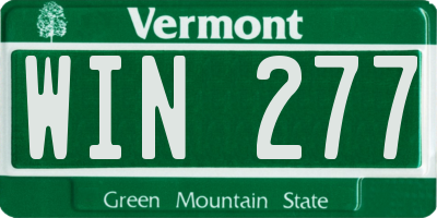 VT license plate WIN277