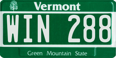 VT license plate WIN288