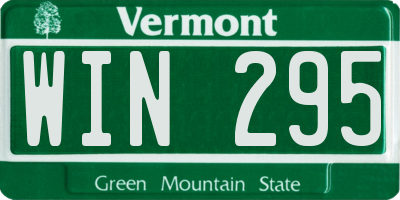 VT license plate WIN295