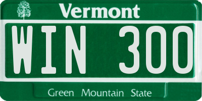 VT license plate WIN300