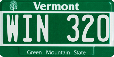 VT license plate WIN320