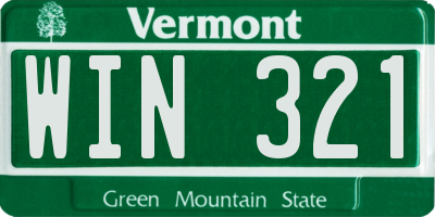 VT license plate WIN321