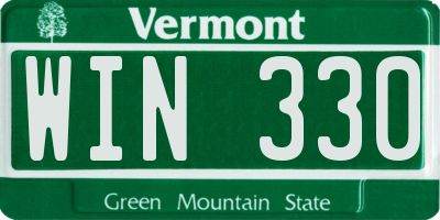 VT license plate WIN330