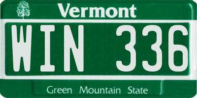 VT license plate WIN336