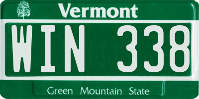 VT license plate WIN338