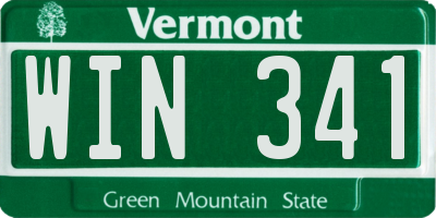 VT license plate WIN341