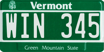 VT license plate WIN345