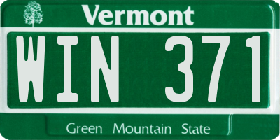 VT license plate WIN371