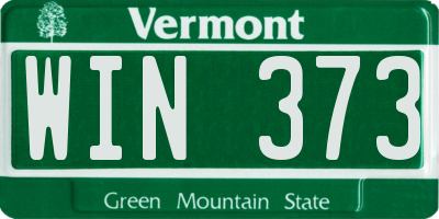 VT license plate WIN373