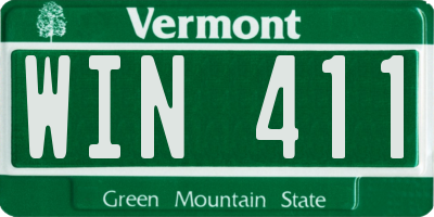 VT license plate WIN411