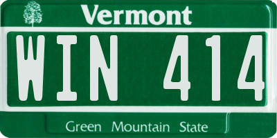 VT license plate WIN414