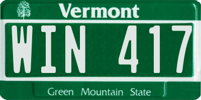 VT license plate WIN417