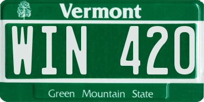 VT license plate WIN420