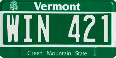 VT license plate WIN421