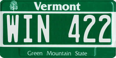 VT license plate WIN422