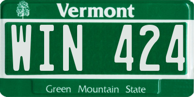 VT license plate WIN424