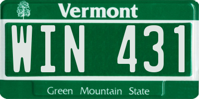 VT license plate WIN431