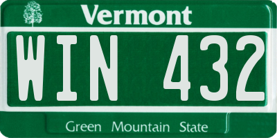 VT license plate WIN432